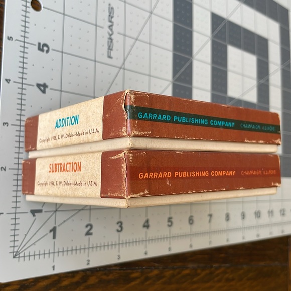 Pair, vintage Dolch popper numbers Arithmetic Learning Series, flashcards, c1958 - Picture 3 of 11